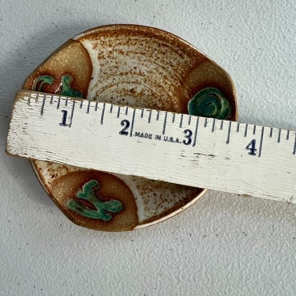 Studio Art Pottery 3.5" Stoneware Trinket Dish Tray Handmade Signed - Picture 6 of 7